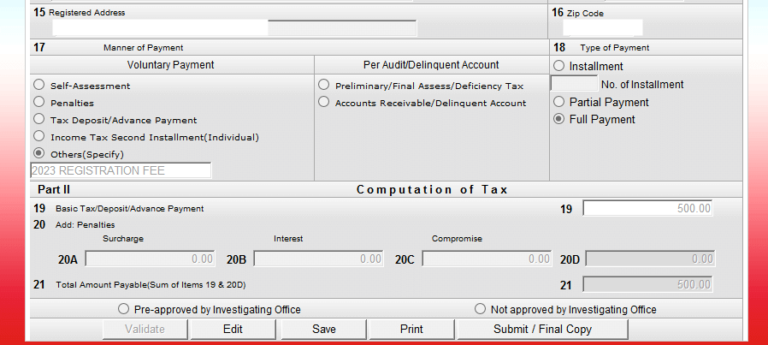 How To Fill Out Bir Form For Annual Registration Online The